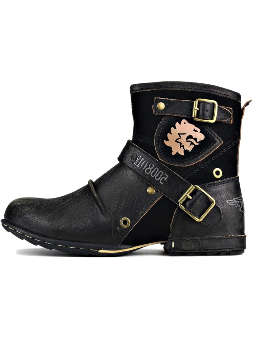 OSSTONE Otto Zone Moto Boots Zip Up Leather Chukka Boots New #80